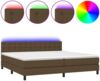 Boxspringbett mit Matratze & LED Stoff Dunkelbraun 200x200 cm, Härtegrad: H2 [3133504] Bild 2