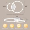 ZMH LED Deckenleuchte 23W Weiß Küchenlampe 3000K 40cm Warmweiß Modern Design 2-Ringewarmweiß, led, modern, küche, wohnzimmer, schlafzimmer, design, flur Bild 2