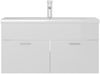 vidaXL Waschbeckenunterschrank Einbaubecken Hochglanz-Weiß Spanplatte [3071294] Bild 3