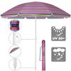 KINGSLEEVE® Sonnenschirm 180cm UV Schutz 50+ Neigbar Strand Garten Strandschirm Balkonschirm Gartenschirm Bunt Bild 4