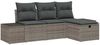 vidaXL Garten-Sofa-Set mit Kissen 4 pcs Grau Poly Rattan 3359348 Bild 2