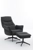gepolsteter Relaxsessel mit Hocker - dunkelgrau Bild 4