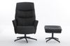 gepolsteter Relaxsessel mit Hocker - dunkelgrau Bild 5