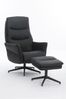 gepolsteter Relaxsessel mit Hocker - dunkelgrau Bild 3