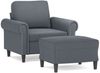 vidaXL Sessel mit Hocker Dunkelgrau 60 cm Samt 3201206 Bild 2