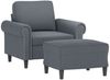vidaXL Sessel mit Hocker Dunkelgrau 60 cm Samt 3201206 Bild 3