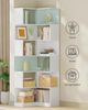 Bücherregal, 7-Stöckiges Eckregal, L-förmiges Regal mit Ablagebrett, Standregal, Geeignet für Wohnzimmer, Schlafzimmer, Arbeitszimmer, Homeoffice, 60 x 54 x 181,5 cm, Weiß Bild 5