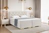 MEBLINI Boxspringbett mit Bettkasten - 140x200 - H3/Creme Samt - Versal - Gepolstert Doppelbett mit Matratze und Topper - Polsterbett mit Stauraum - Bett mit Kopfteil - Stauraumbett Bild 1
