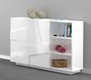 Dmora Kommode Acab, Multifunktions-Wohnzimmer-Buffet, 2-türiges Wohnzimmer-Sideboard, 100 % Made in Italy, 121 x 38 x 86 cm, glänzendes Weiß, Bild 2