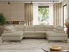 MKS Möbel 'Pablo U-Form' Wohnlandschaft mit Bettkasten, Beige, Schenille glatt, Visco Topper Bild 3