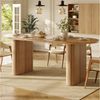 HAUSS SPOLE Esstisch 120-160cm mit abgerundeten Kanten,Küchentisch Holztisch ovaler,Braun (Esszimmertisch mit ausziehbarer Tischplatte von 120 cm auf 160 cm), Dining Table Esstisch mit abgerundeten Ecken Bild 2