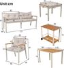 Esstisch- und Stuhlset aus Akazienholz, Gartenmöbel, 6-7-Sitzer-Garten-Esstisch- und Stuhlset mit Sesseln und abnehmbarem Esswagen, abnehmbarer und waschbarer Stoffbezug Bild 4