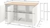 Dmora Kücheninsel Tartaro, Mehrzweckschrank, Küchenzeile Schrank, Zusätzlicher Tisch, 100 % Made in Italy, 155 x 90 x 90 cm, Anthrazit und Eiche Bild 3