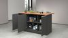 Dmora Kücheninsel Tartaro, Mehrzweckschrank, Küchenzeile Schrank, Zusätzlicher Tisch, 100 % Made in Italy, 155 x 90 x 90 cm, Anthrazit und Eiche Bild 5