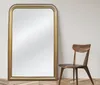 Vente-unique - Spiegel Vintage - 80 x 110 cm - Paulowniaholz - Goldfarben - HELOISE Bild 2