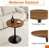 Runder 60 cm Beistelltisch / kleiner Esstisch aus MDF:Tischplatte mit hochwertiger Thermoform-Technologie, Optik in Walnussholzmaserung, schwarzer Stützfuß – perfekt für europäische Wohnräume Bild 5