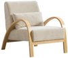 BBWL Sessel aus Chenille mit massivem Holzgestell und modernem Akzentdesign, Skandinavischer Loungesessel Bild 2