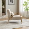 BBWL Sessel aus Chenille mit massivem Holzgestell und modernem Akzentdesign, Skandinavischer Loungesessel Bild 4