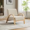 BBWL Sessel aus Chenille mit massivem Holzgestell und modernem Akzentdesign, Skandinavischer Loungesessel Bild 3