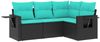 vidaXL 4-teiliges Gartensofa-Set mit Kissen, schwarzes Polyrattan 3220106 Bild 2