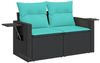 vidaXL 4-teiliges Gartensofa-Set mit Kissen, schwarzes Polyrattan 3220106 Bild 5