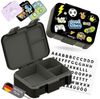 BEARFOOT Lunchbox Brotdose mit Fächern, leicht & auslaufsicher - Sticker schwarz, PP, ABS, Silikon, Kindergarten und Schule - Mädchen und Jungen, Vesperbox, Snackbox Bild 2