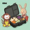 BEARFOOT Lunchbox Brotdose mit Fächern, leicht & auslaufsicher - Sticker schwarz, PP, ABS, Silikon, Kindergarten und Schule - Mädchen und Jungen, Vesperbox, Snackbox Bild 4