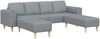 vidaXL Sofa Set, Stoff hellgrau Bild 2