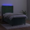 vidaXL Boxspringbett mit Matratze & LED Dunkelgrün 90x190 cm Samt 3139538 Bild 2