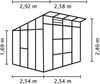 Vitavia Gewächshaus "Freya 7600", aluminium eloxiert, 7,6 m²,3 mm ESG, 6 mm HKP Bild 2