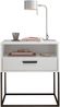 Nachtkommode >CUDRO< 1 Schublade, 1 Fach, Weiß / schwarz - 60x65x38,5cm (BxHxT) Bild 5