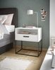 Nachtkommode >CUDRO< 1 Schublade, 1 Fach, Weiß / schwarz - 60x65x38,5cm (BxHxT) Bild 2