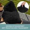 Green Bean® Sitzsack Felloptik Indoor 150x100x100cm mit 220 Liter EPS-Perlen Füllung - Kuschelig Weich Waschbar - Schwarz Bild 5