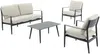 Vente-unique - TAVINYA Gartensitzgruppe Metall Grau - B 73 cm x H 80 cm x L 147 cm Bild 2