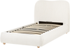 Bett mit Stauraum Stoff BLAGNAC 90x200 cm Cremeweiß Bild 4
