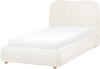 Bett mit Stauraum Stoff BLAGNAC 90x200 cm Cremeweiß Bild 5