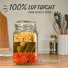 Praknu Vorratsglas 4 Einmachgläser mit Bügelverschluss 1,5l - Mit Etiketten, Stift und, Glas, (Set, 4-tlg), Luftdichte Deckel mit Dichtung, Vorratsbehälter für Lebensmittel Bild 4