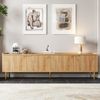 Merax Lowboard mit 3D-Türdesign (Fernsehschrank, 1 St, Stilvoller Stauraum für Wohnzimmer, Entertainmentbereich & mehr), TV-Schrank mit goldenen Griffen & Metallfüßen, 170x35x47.5 cm Bild 3