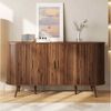 BlingBin Sideboard Kommode Buffetschrank Rillenoptik mit Lamellen-Schiebetüren (1 St, mit 4 Türen,verstellbarem Einlegeboden, Metallgriffen,150 x 40 x 79 cm), Skandinavischer Stil in Holzoptik,für Wohnzimmer Schlafzimmer Flur Bild 3