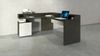 Dmora Schreibtisch Leonilda, Eckschreibtisch mit Platte, Mehrzweck-Büroschreibtisch, 180x90h160 cm, Weiß und Schiefer Bild 2