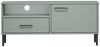 vidaXL TV-Schrank OSLO mit Metallbeinen Grau Massivholz Kiefer [351022] Bild 4
