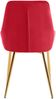 2er Set Esszimmerstuhl PUNAR - Samt Rot 50x53x86 cm Gold | Essstühle Esszimmerstühle Küchenstühle Wohnzimmerstühle Bild 4