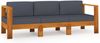 vidaXL 3-Sitzer-Gartensofa mit Dunkelgrauen Auflagen Massivholz Akazie 3057946 Bild 2