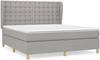 Boxspringbett mit Matratze Stoff Hellgrau 160x200 cm, Härtegrad: H2 [3128853] Bild 2