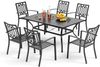 PHI VILLA Garten-Essgruppe, (Wetterfest Gartengarnitur Set 6 Personen mit, Stapelbare Stühle Terrassenmöbel Set), Outdoor Bistro Möbel Sets Metall Bild 4