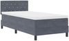 vidaXL Boxspringbett mit Matratze Dunkelgrau 90 x 190 cm Samt 3339075 Bild 4