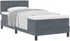 vidaXL Boxspringbett mit Matratze Dunkelgrau 90 x 190 cm Samt 3339075 Bild 2