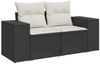 vidaXL 5tlg. Garten-Sofagarnitur mit Kissen Schwarz Poly Rattan Akazie 3328092 Bild 5
