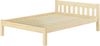 Doppelbett Massivholzbett 140x200 Kiefer unbehandelt mit wählbarem Zubehör V-60.38N-14Rollrost und Matratze inkl. Bild 2