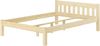 Doppelbett Massivholzbett 140x200 Kiefer unbehandelt mit wählbarem Zubehör V-60.38N-14Rollrost und Matratze inkl. Bild 3